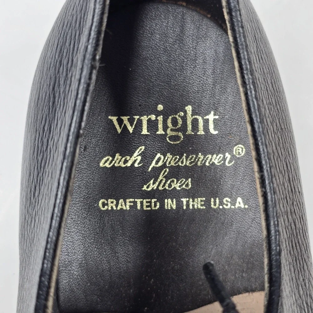 Vintage‎ Wright Arch Preserver Rutgers Union Black Pebble Leather Shoes 11.5D